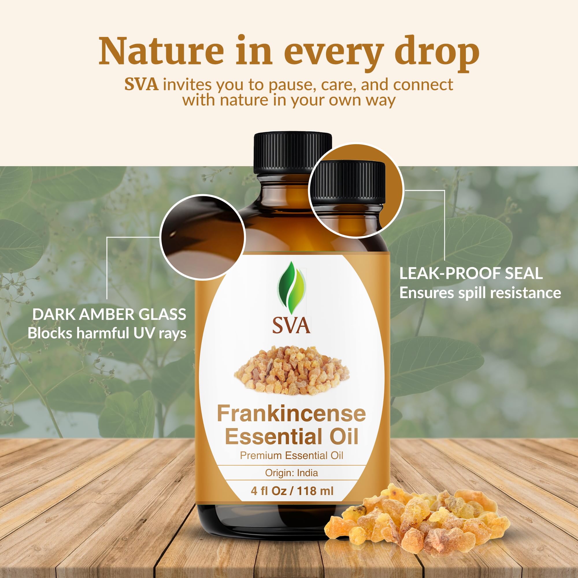 SVA huile essentielle d’encens Serrata – produit naturel non testé sur les animaux.