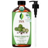 Huile de ricin SVA bio avec pompe, pratique et hydratante.