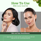 Utilisation sur cils et sourcils avec l’huile SVA pour nourrir.