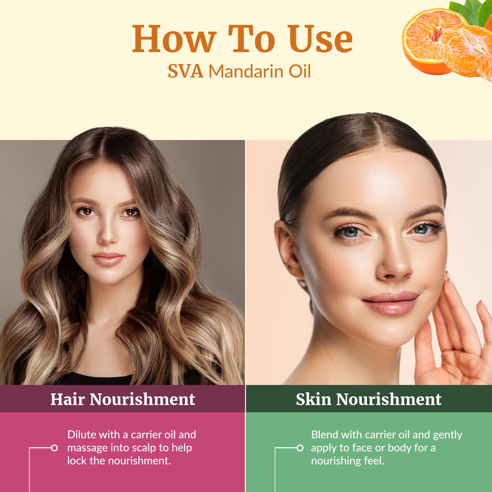 SVA Mandarin couleur-orange-naturelle: huile pure sans artifices.