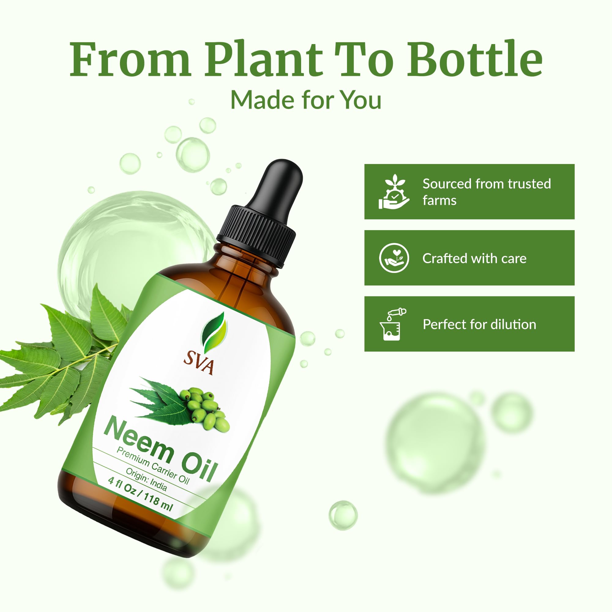 SVA Neem Oil huile capillaire pour cuir chevelu sain.