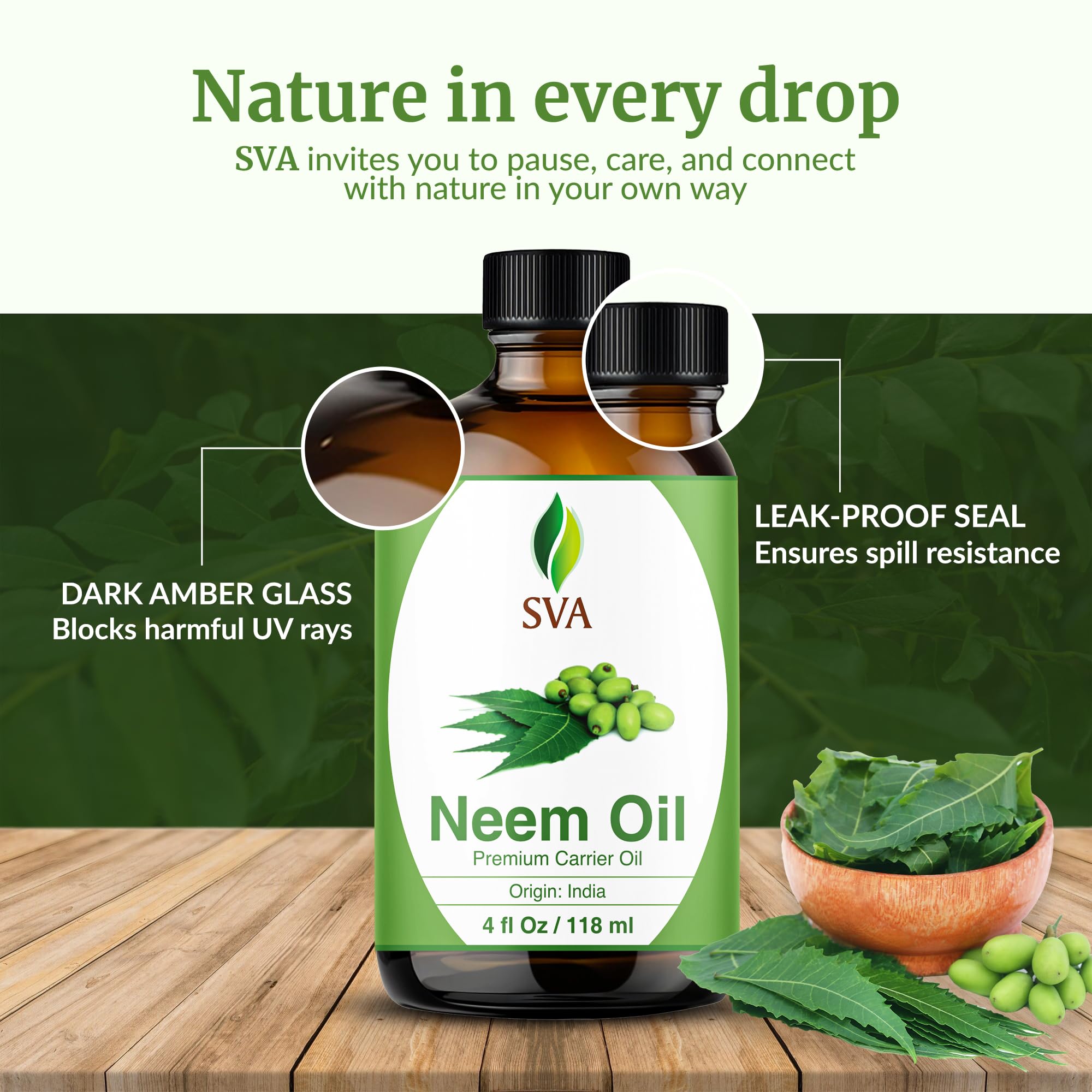 SVA Neem Oil facile à intégrer dans crèmes et lotions.
