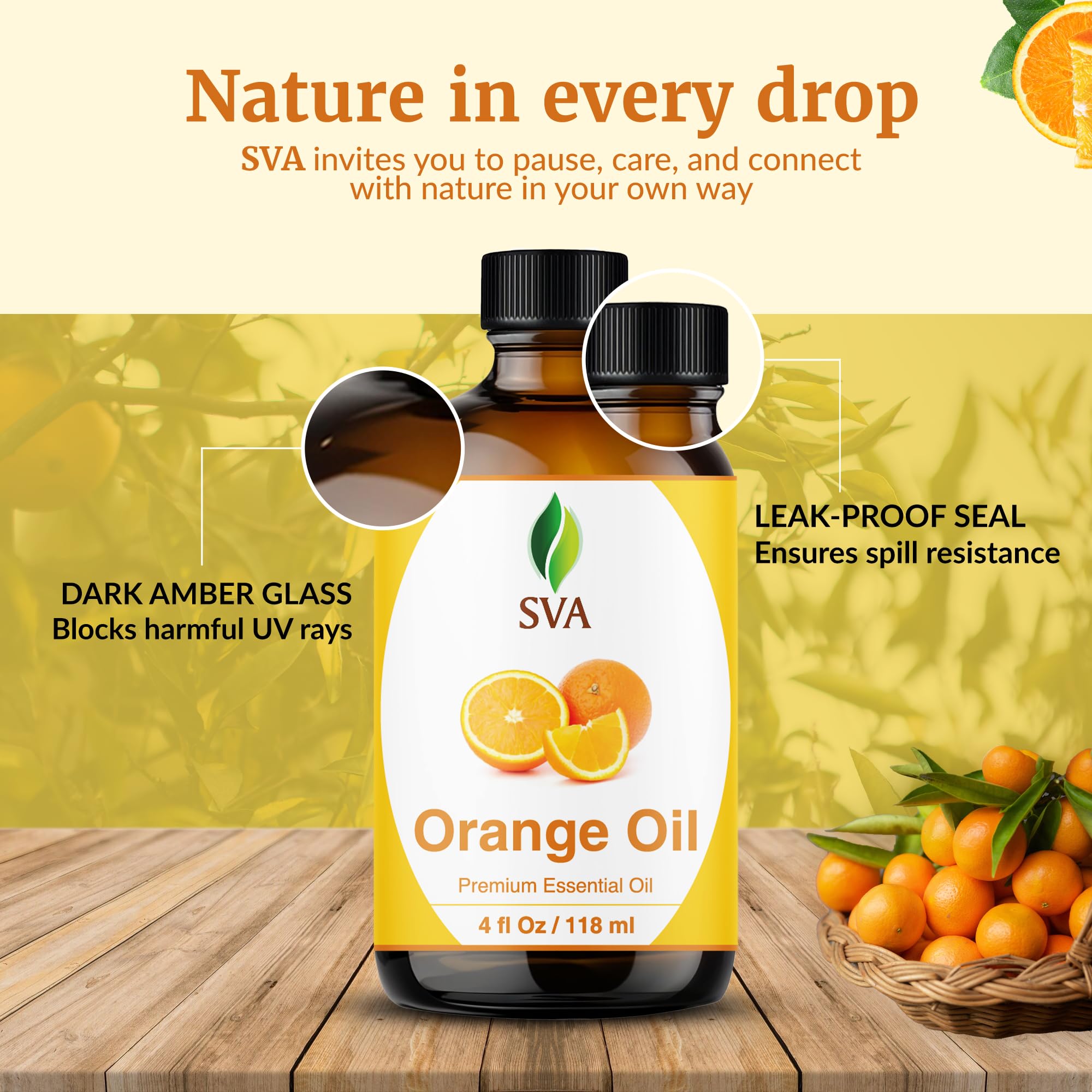 SVA ORGANICS bougie parfum orange, ambiance chaleureuse et naturelle.