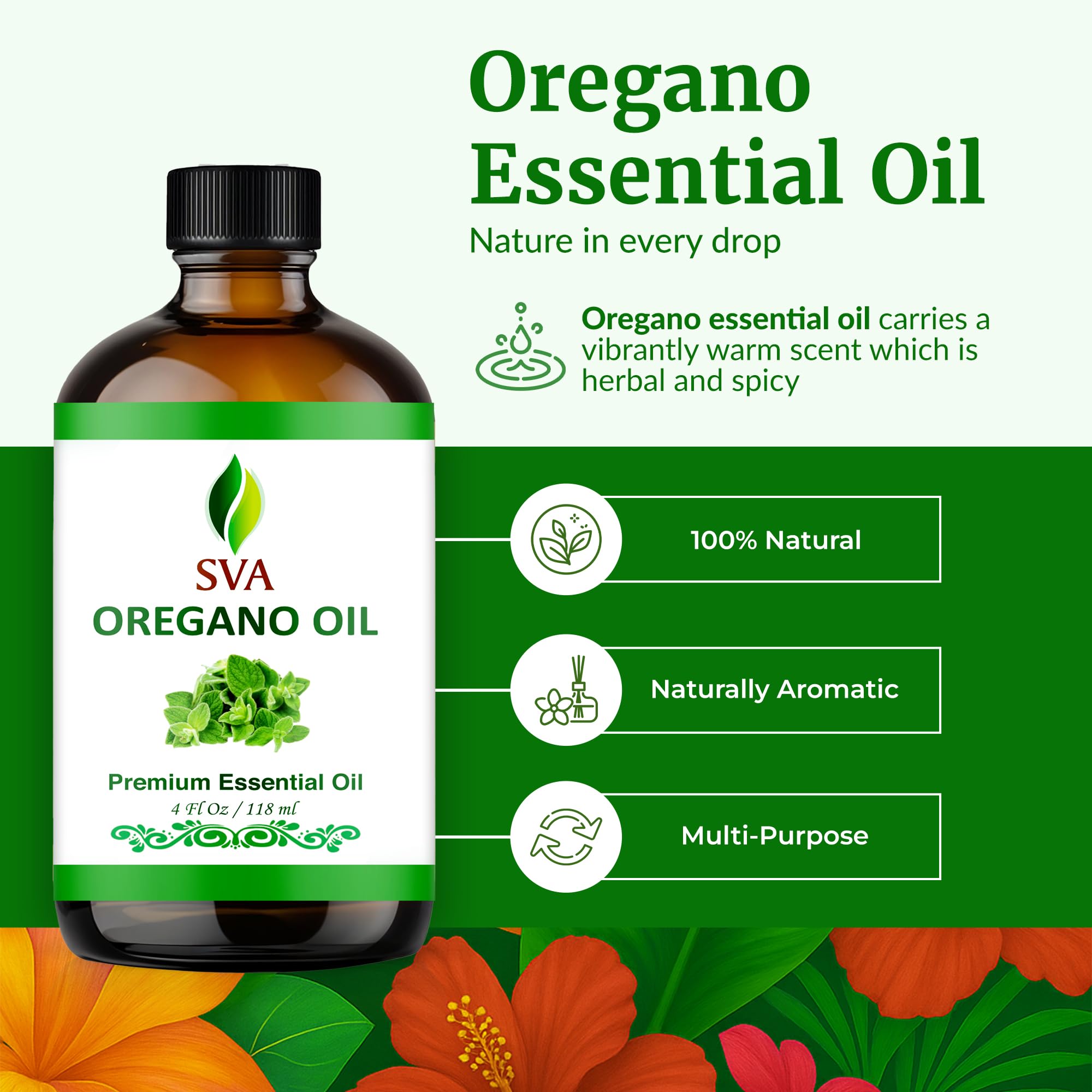 Diffuseur avec huile d'origan SVA – parfum épicé et réconfortant.