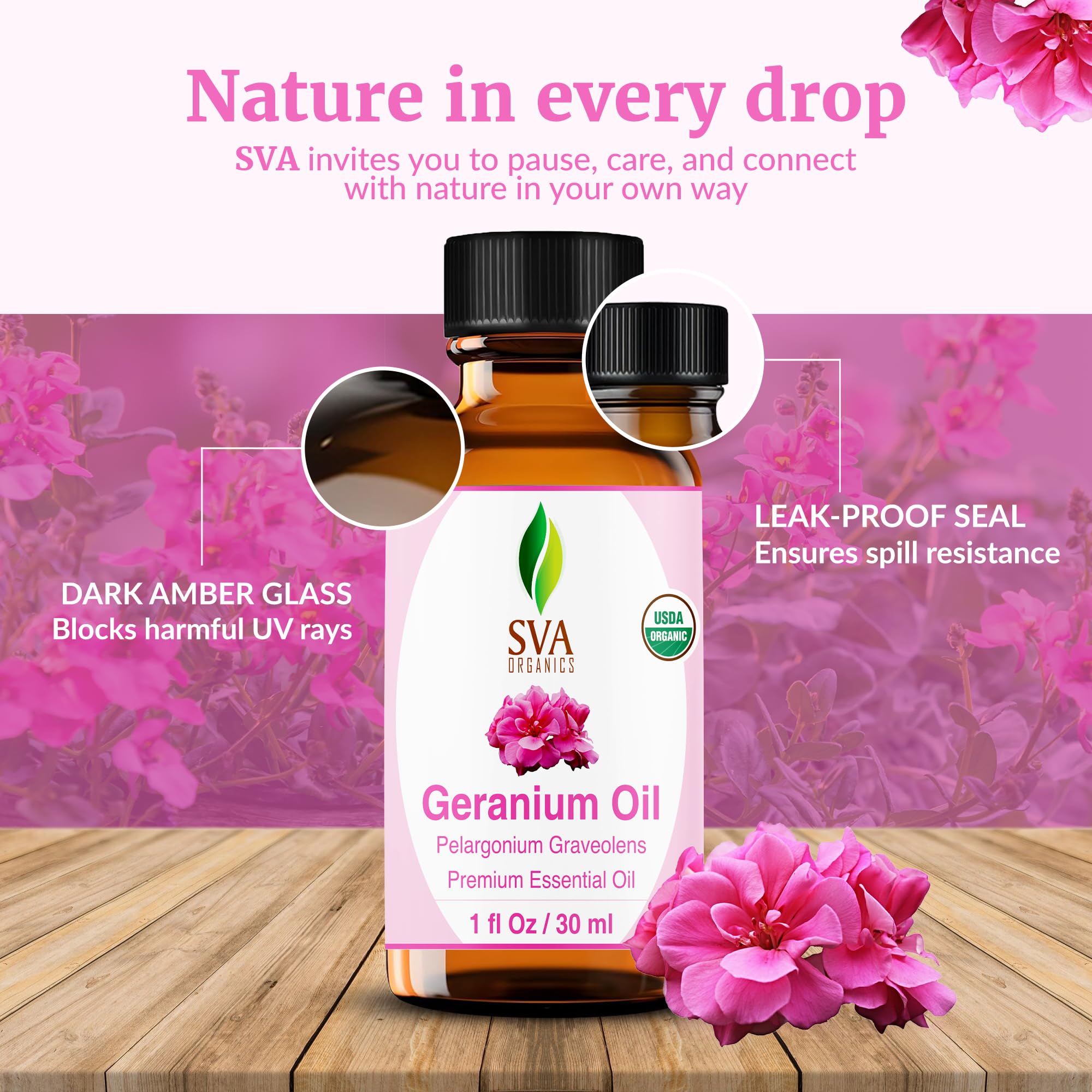 SVA ORGANICS huile géranium — utilisations cosmétiques et créations maison