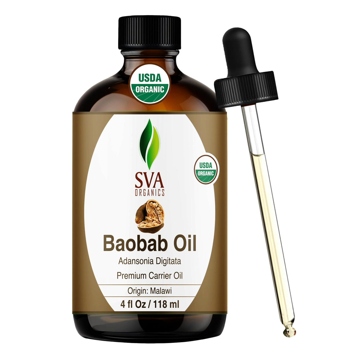 SVA Organics Baobab huile en flacon-gouttes pour peau hydratée