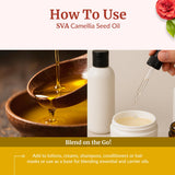 SVA Organics huile de camellia, intégration en formulations cosmétiques pour textures riches.