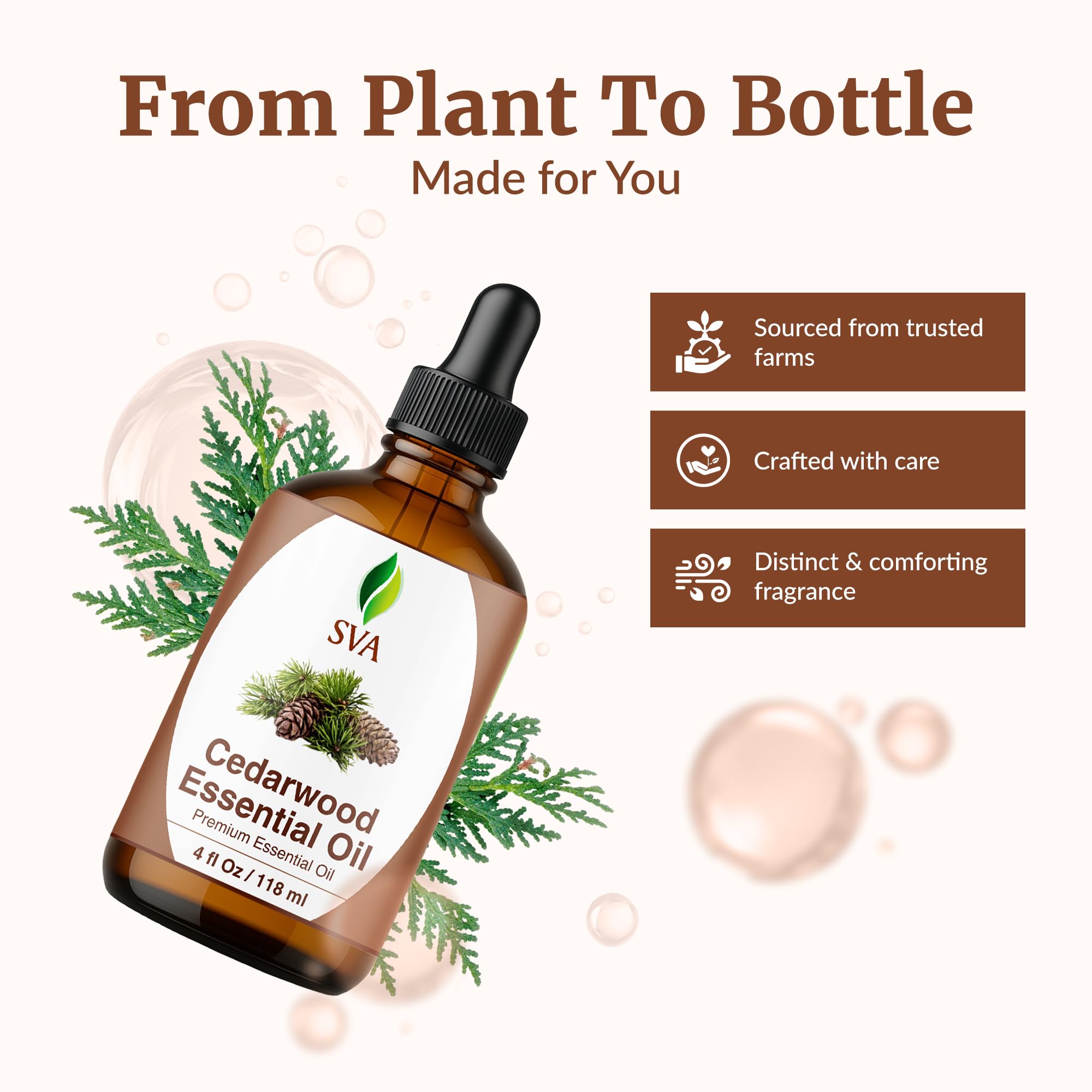 Huile de cèdre SVA Organics dans le bain pour relaxation