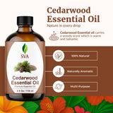 Huile de cèdre SVA Organics pour soin peau, diluer avant application