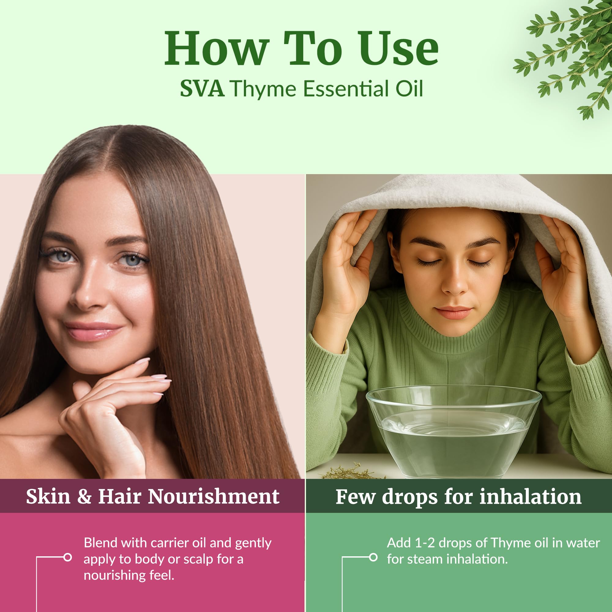 Mélange aromatique maison à base d huile de thym SVA ORGANICS
