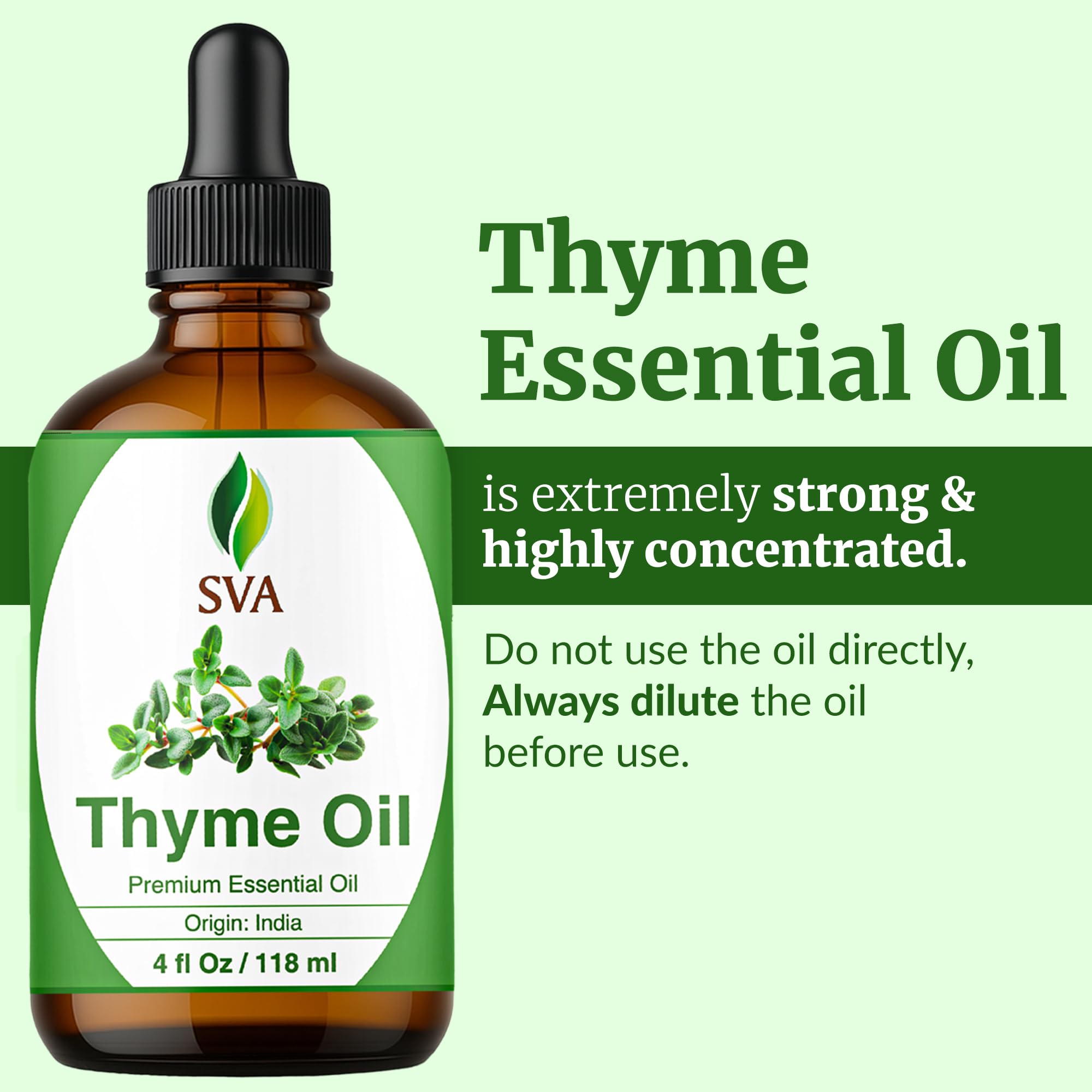 Soin capillaire dilué à l huile de thym SVA ORGANICS sur le cuir chevelu