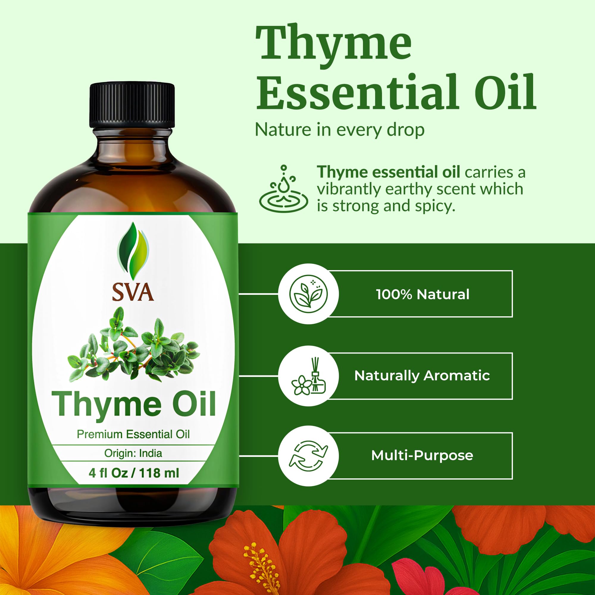 Massage corporel dilué à l huile de thym SVA ORGANICS