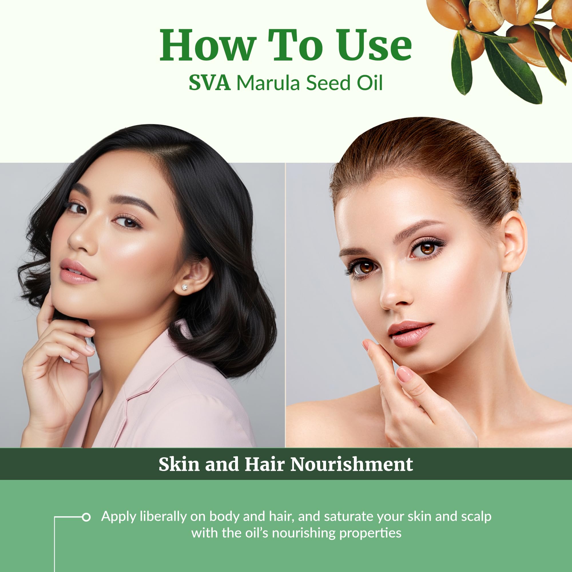 SVA Organic Huile Marula – peau hydratée et absorption rapide.