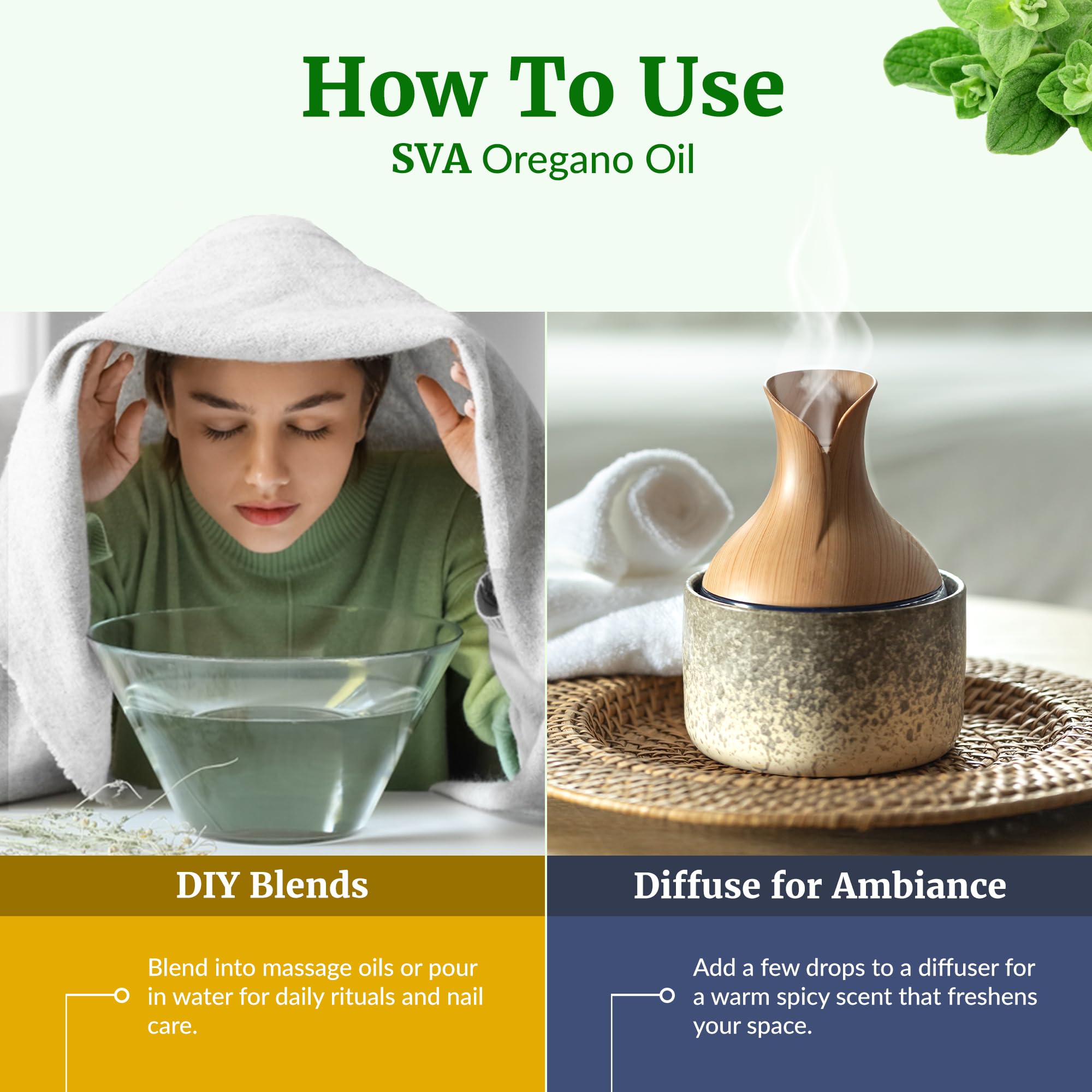 Huile d'origan SVA pour savon et bougies – parfum riche et durable.