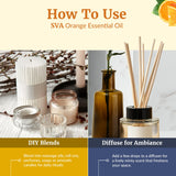 SVA ORGANICS huile orange pour massage corporel, relaxation aromatique.