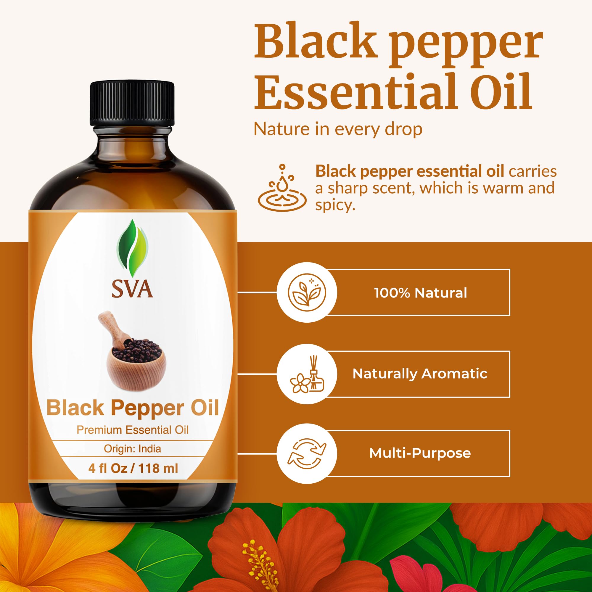 Diffuseur avec huile poivre noir SVA ORGANICS pour ambiance épicée