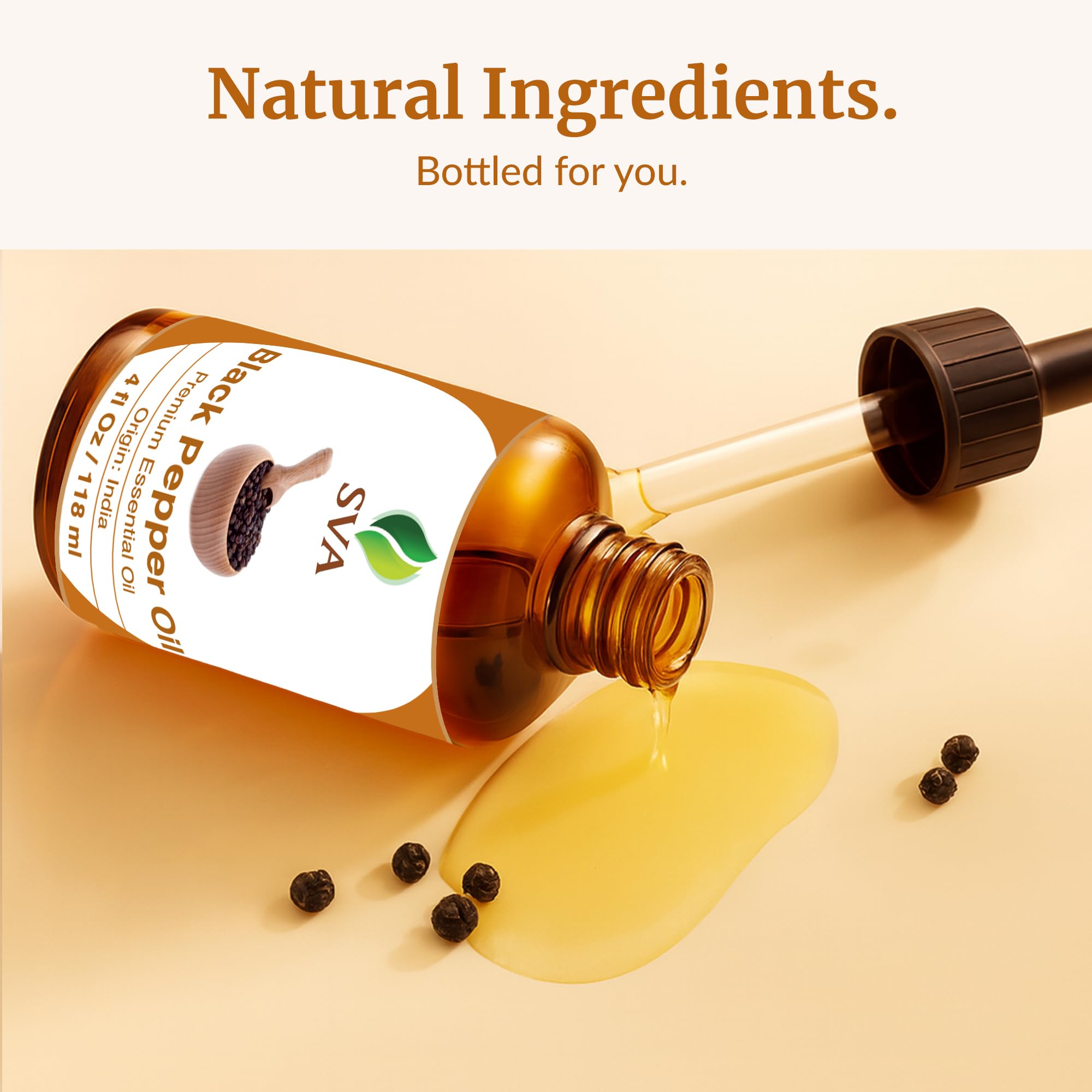Flacon poivre noir SVA ORGANICS avec pipette pour dosage précis