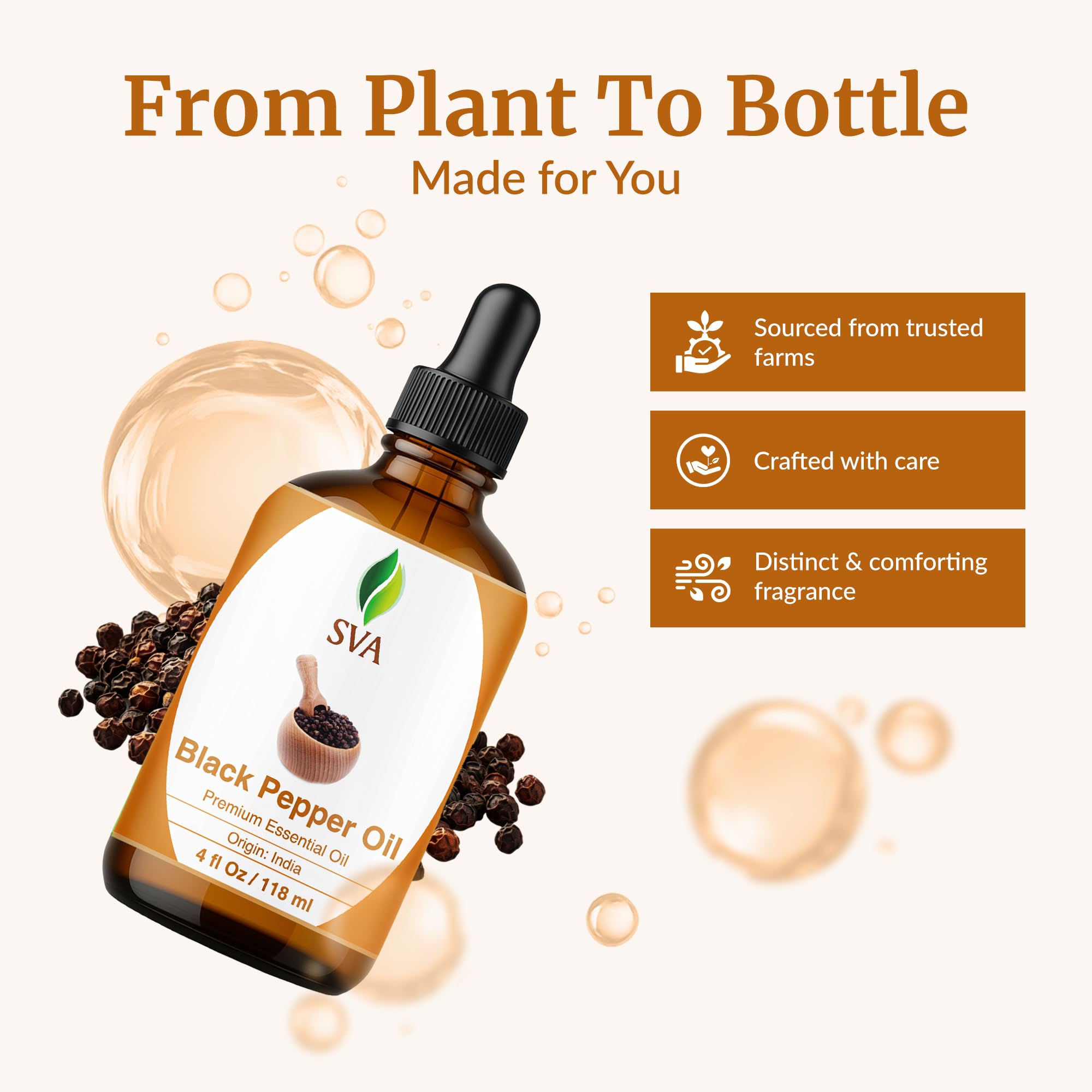 SVA ORGANICS poivre noir ajouté au soin capillaire après dilution
