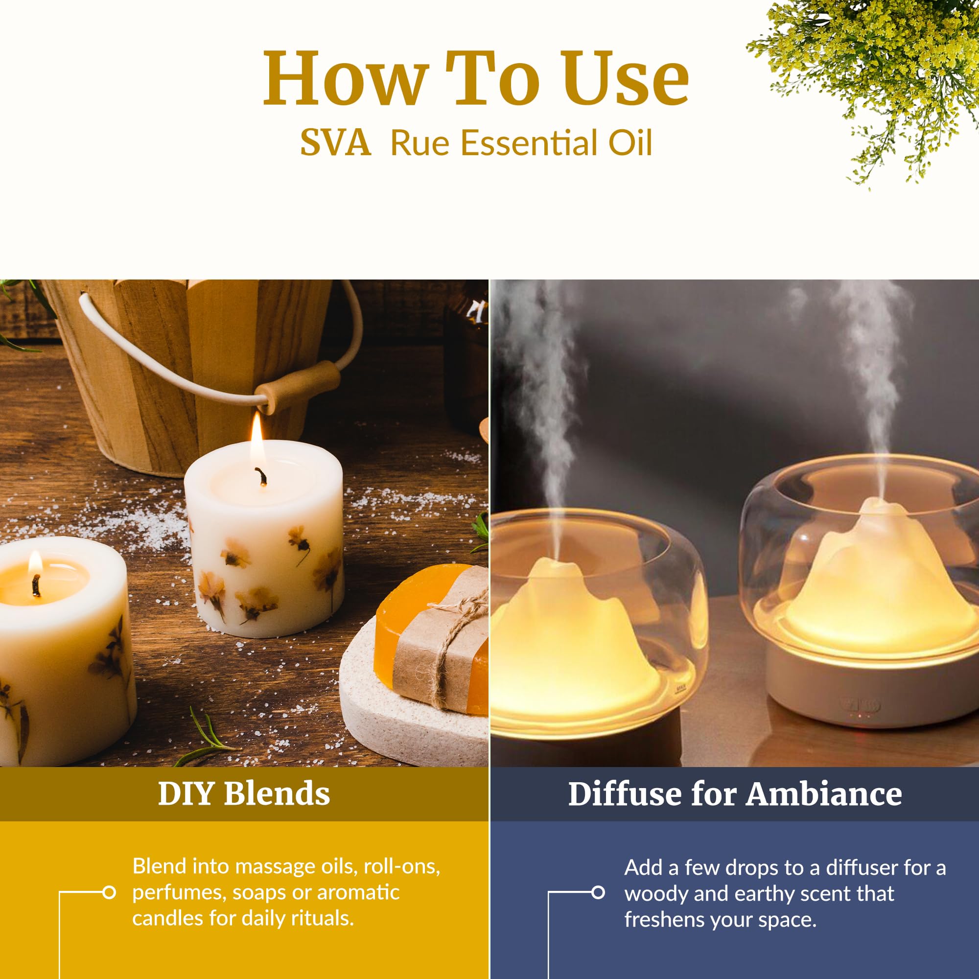 SVA ORGANICS Rue – bougies: parfums durables pour une ambiance chaleureuse.