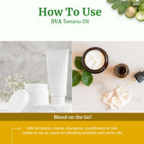 Tamanu Oil SVA ORGANICS prêt pour un bain doux et relaxation.