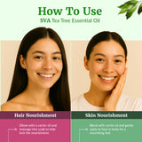 Bain pieds apaisant avec SVA Tea Tree Oil dans l’eau chaude.