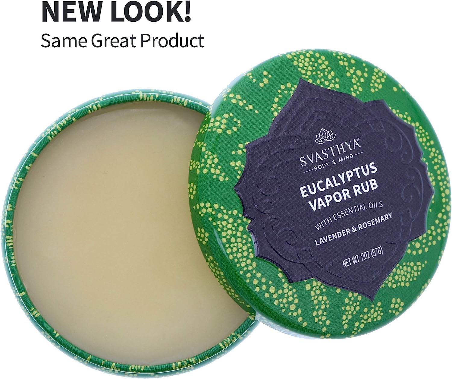Svasthya Eucalyptus Vapor Rub, texture riche, sans alcool pour toute la famille.