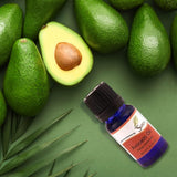 SVATV huile essentielle avocat – massage relaxant avec fragrance terreuse.