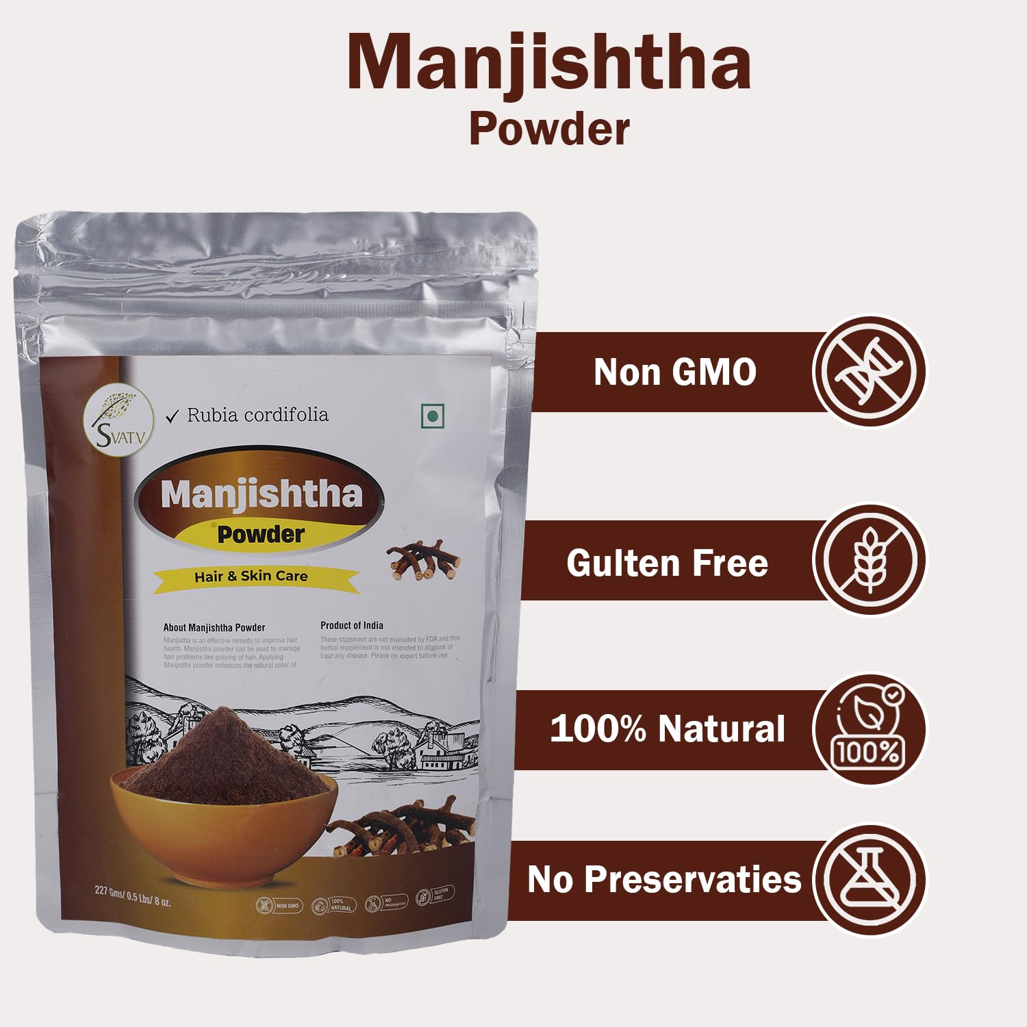 SVATV Manjistha: coloration capillaire naturelle pour raviver la couleur.