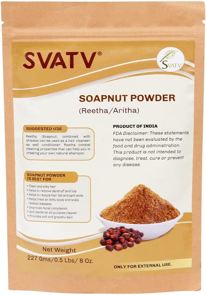 SVATV Poudre Reetha: mousse naturelle pour nettoyer en douceur les cheveux