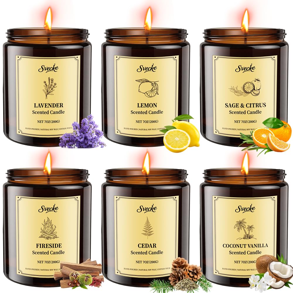 Bougies Svecke ensemble 6-pack, ambiance chaleureuse prête à l'emploi.