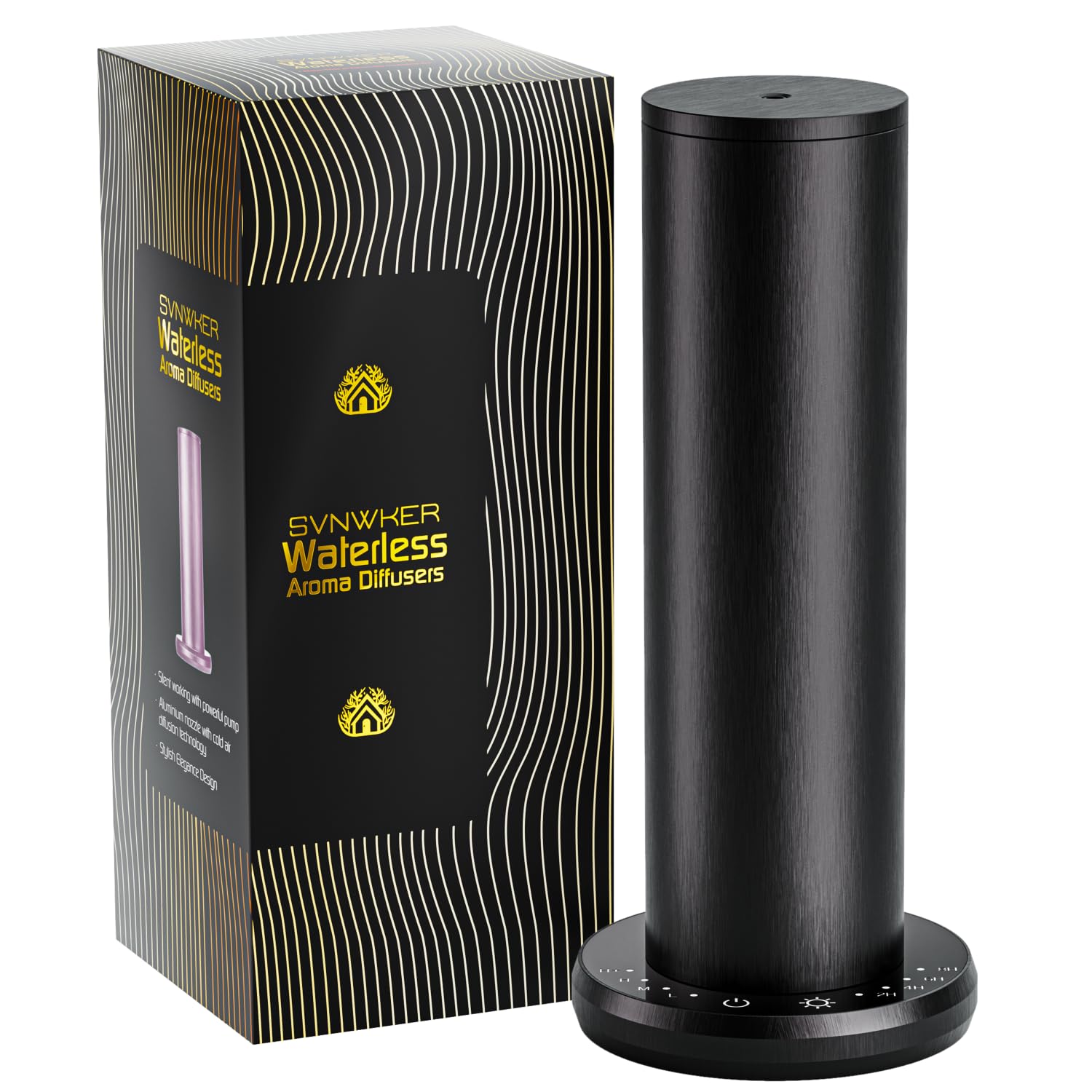 SVNWKRE diffuseur sans eau noir, bouteille 120ml, diffusion silencieuse et élégante.