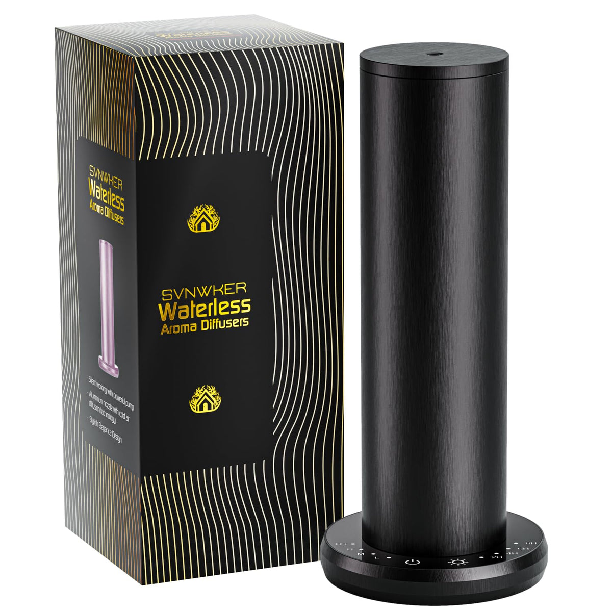 SVNWKRE diffuseur sans eau noir, bouteille 120ml, diffusion silencieuse et élégante.