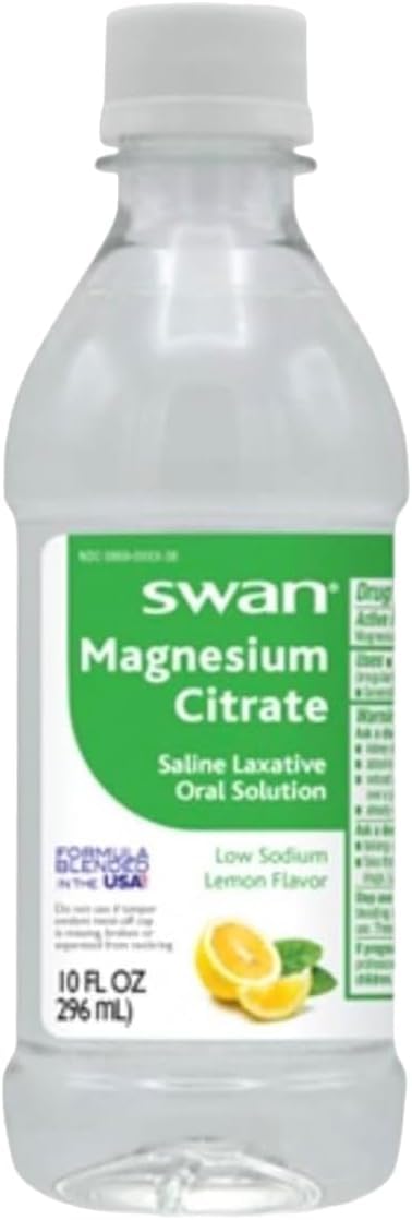 Swan Magnesium Citrate bouteille citron prête à l’emploi pour la régularité.