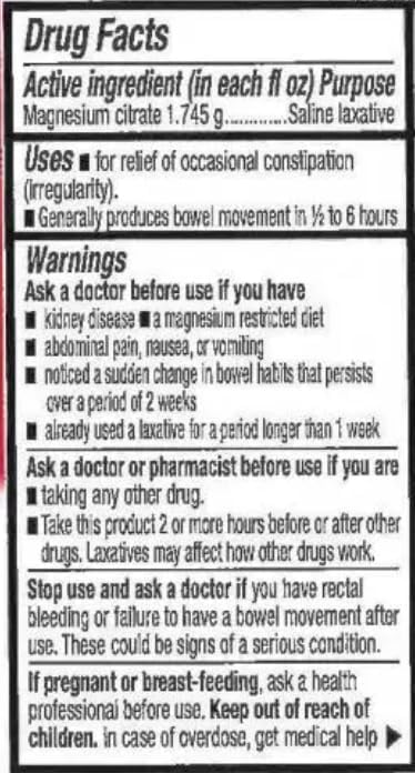 Goût citron Swan Magnesium Citrate, flacon accessible adultes et enfants.