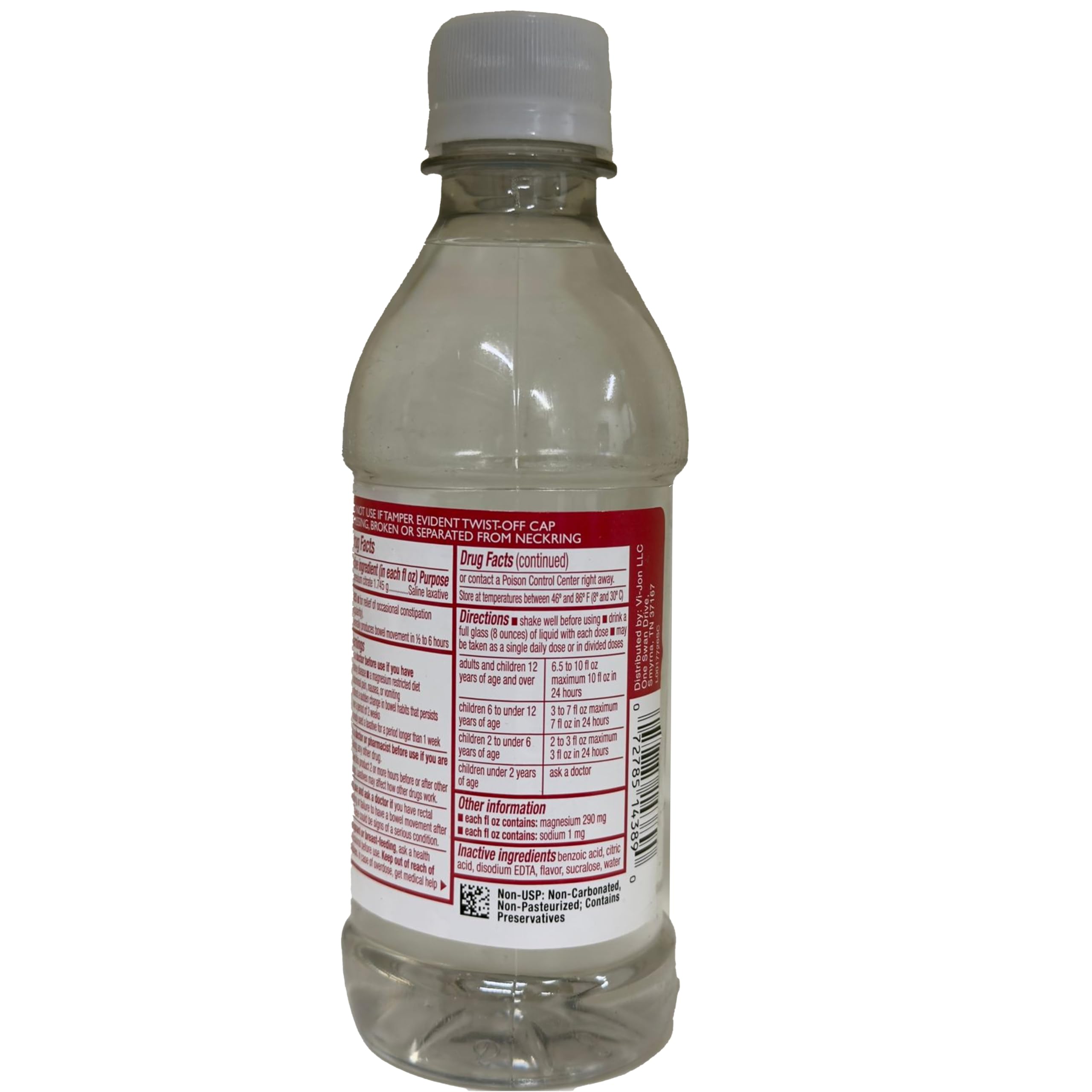 Swan Magnésium Citrate cerise; bouteille et dose faciles à mesurer.