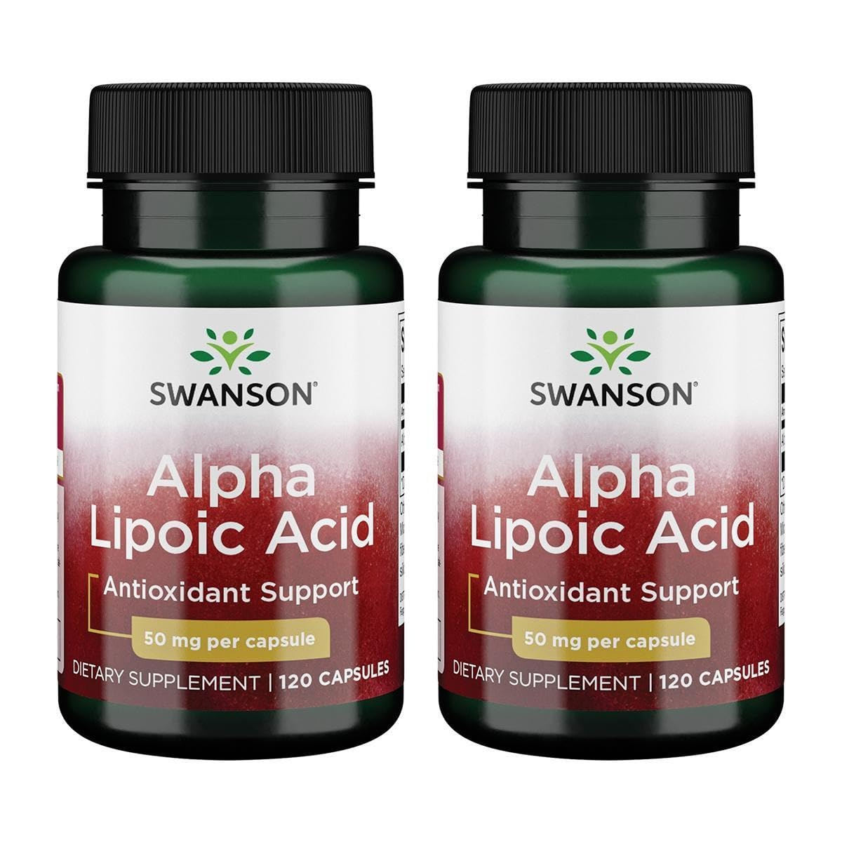 Swanson acide alpha-lipoique 50 mg – capsules, pack double, soutien énergie cellulaire potentiel.