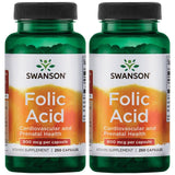 bouteille Swanson d'acide folique 800 mcg pour le soutien nutritionnel quotidien