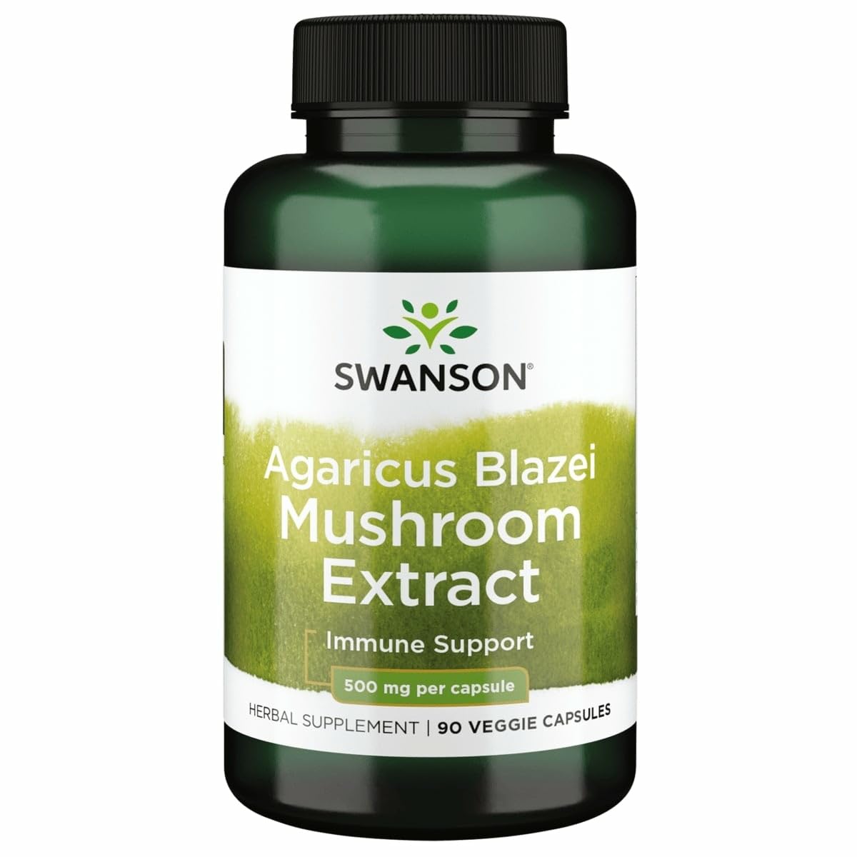 Swanson Agaricus Blazei extrait 500 mg en bouteille soutient potentiellement la vitalité immunitaire.
