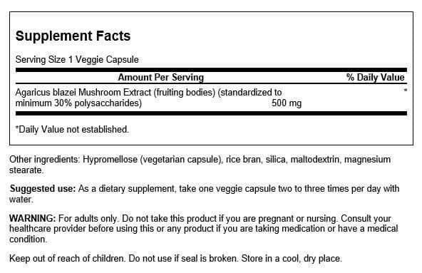 Swanson Agaricus Blazei gélules: format pratique pour un usage quotidien.