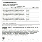 Swanson Ajipure capsules végétales sur étiquette, adaptée au régime végétarien.
