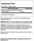 Étiquette Swanson Ajipure N-acétyl-L-cystéine, grade pharmaceutique et traçabilité qualité.