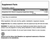Swanson manganèse glyciné Albion 40 mg — formulation chelatée, absorption optimisée.