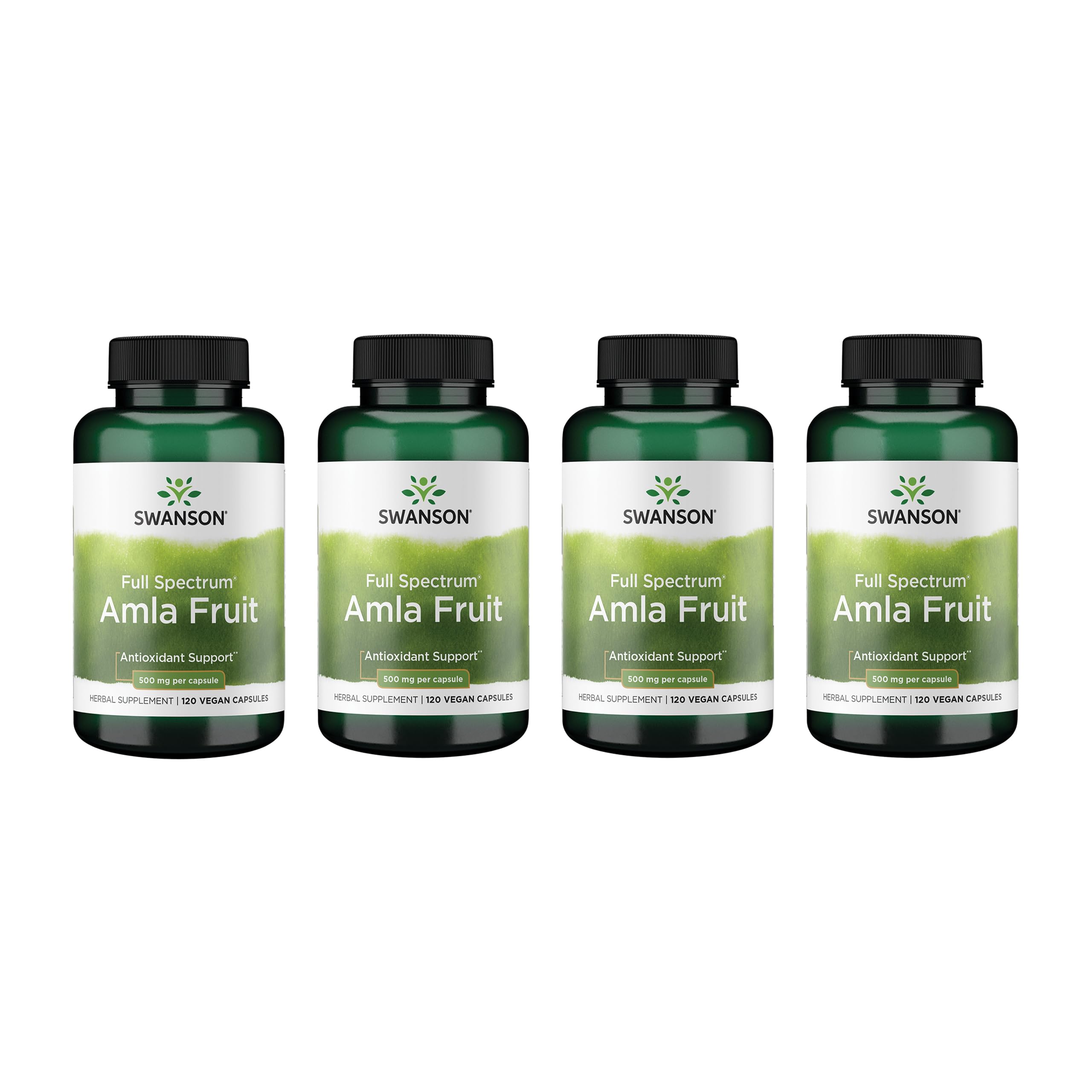 Swanson Amla Fruit, bouteille 500 mg, soutien potentiel d'énergie naturelle.