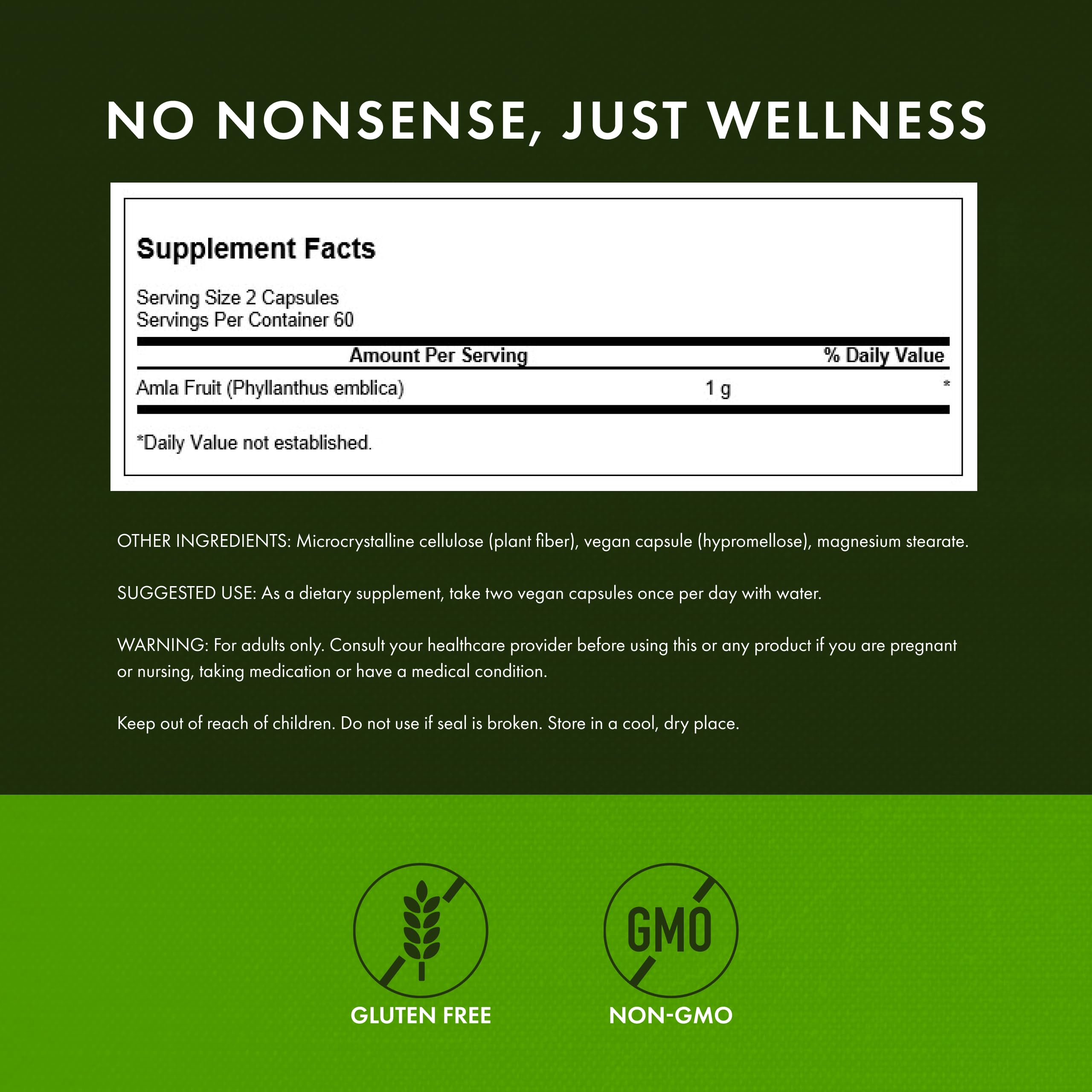 Swanson Amla Fruit: etiquette d emballage montrant traçabilité et qualité.