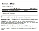 Swanson Angelica Root - capsules visibles dans leur flacon, prise facile et régulière