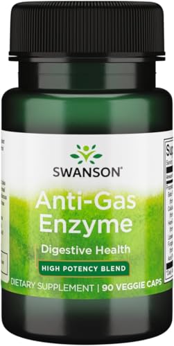 Swanson Anti-Gas Enzyme – bouteille soutenant le confort digestif après les repas.