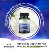 Swanson Apigenin 50 mg — pack 4x90 gélules, pratique pour une routine nocturne.