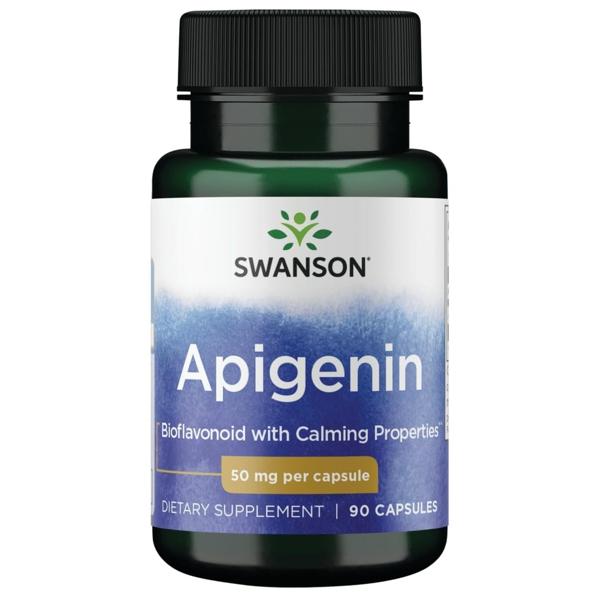 Swanson Apigénine gelules en bouteille, favorise le sommeil et apaise le stress