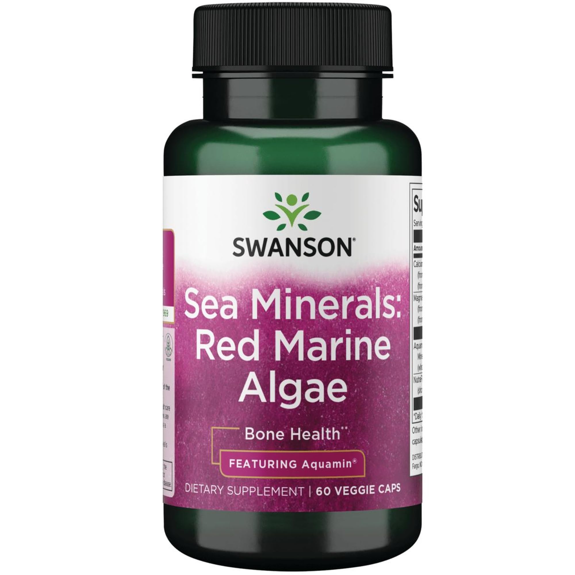 Swanson Aquamin minéraux marins algue rouge en capsules, soutien minéral quotidien.
