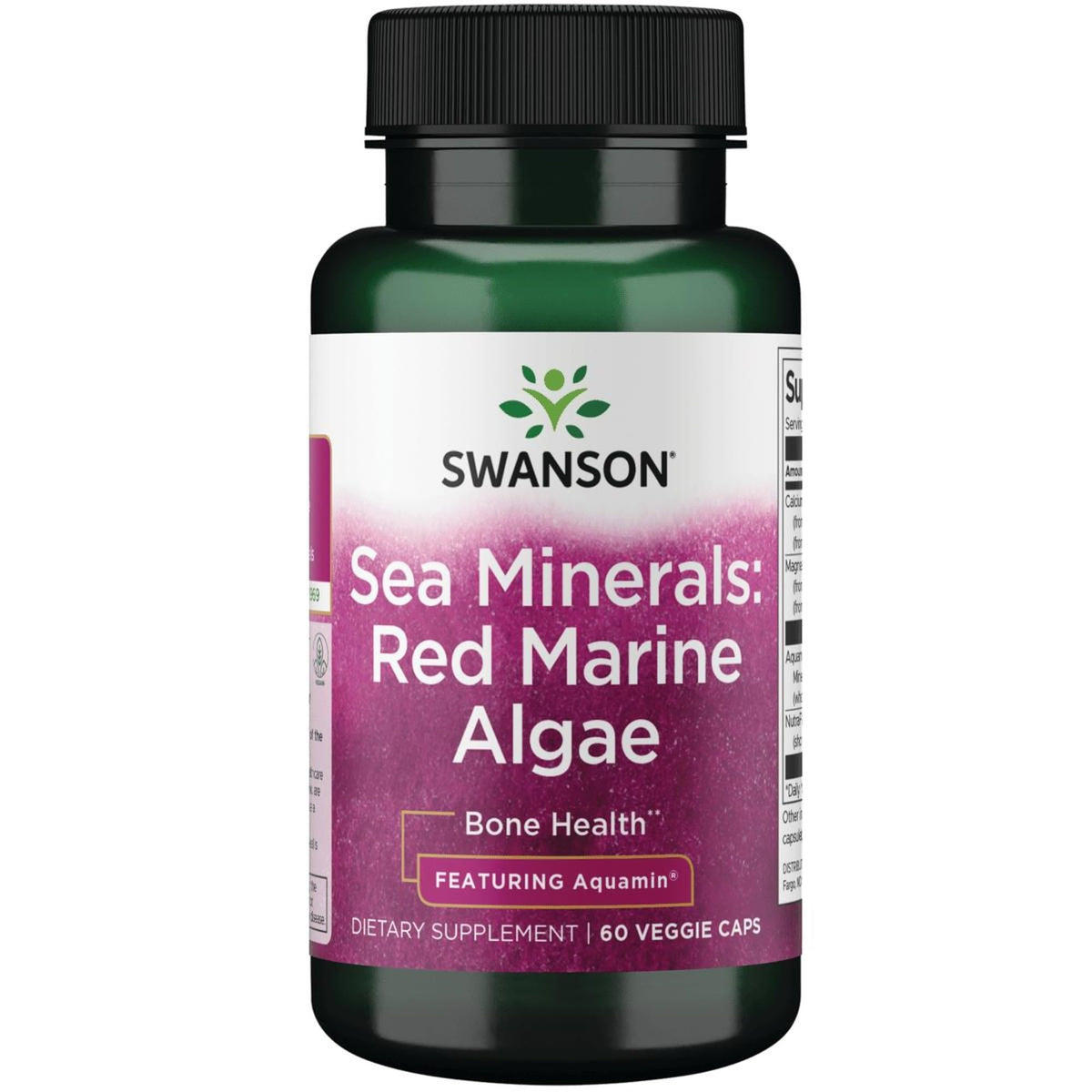 Swanson Aquamin minéraux marins algue rouge en capsules, soutien minéral quotidien.